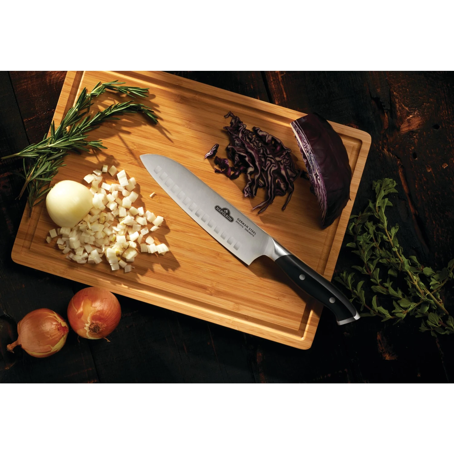 Napoleon 7-Inch Steel Santoku Knife 2 Napoleon 7-Inch Steel Santoku Knife - Image 2