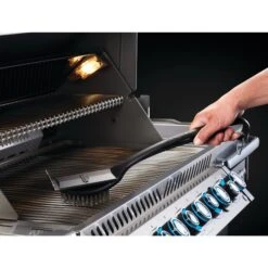 Napoleon Industrial Stainless Steel Grill Brush -Napoleon Grills Hub Low Res JPG 62052 IndustrialSSCleaningBrush WithScraper InUse Brush