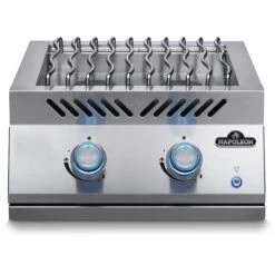 Napoleon Built-in 700 Series 30,000 BTU 18-Inch Natural Gas Double Side Burner With Stainless Steel Cover -Napoleon Grills Hub Low Res JPG BIB18RT Drop In Prod Str Burner Opn Knobs Lit 1
