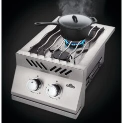 Napoleon 12-Inch Built-in 500 Series Propane Gas Inline Dual Range Top Burner With Stainless Steel Cover 9 Napoleon 12-Inch Built-in 500 Series Propane Gas Inline Dual Range Top Burner With Stainless Steel Cover -Napoleon Grills Hub Low Res JPG Built in 500 BI12RT DropIn Burner Prod Ang Burner on pot 1