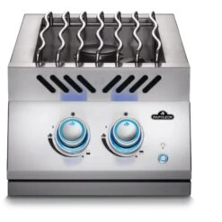 Napoleon Built-in 700 Series 30,000 BTU 12-Inch Propane Gas Double Side Burner With Stainless Steel Cover 9 Napoleon Built-in 700 Series 30,000 BTU 12-Inch Propane Gas Double Side Burner With Stainless Steel Cover -Napoleon Grills Hub Low Res JPG Built in 700 BIB12RT DropIn Burner Prod Str blue lit knob