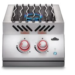 Napoleon Built-in 700 Series 30,000 BTU 12-Inch Propane Gas Double Side Burner With Stainless Steel Cover 10 Napoleon Built-in 700 Series 30,000 BTU 12-Inch Propane Gas Double Side Burner With Stainless Steel Cover -Napoleon Grills Hub Low Res JPG Built in 700 BIB12RT DropIn Burner Prod Str burner on Red lit knob