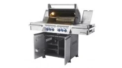 Napoleon Prestige PRO500RSIBPSS-3-GB Gas BBQ - Free Rotisserie And Cover -Napoleon Grills Hub PRO500 1 RSIB Angle Open Lights On napoleon 1000x563 1