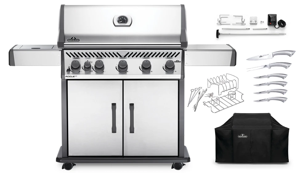 Napoleon Rogue RXT625SIBPSS-1-GB Gas BBQ - Free Cover & Accessories 1 Napoleon Rogue RXT625SIBPSS-1-GB Gas BBQ - Free Cover & Accessories