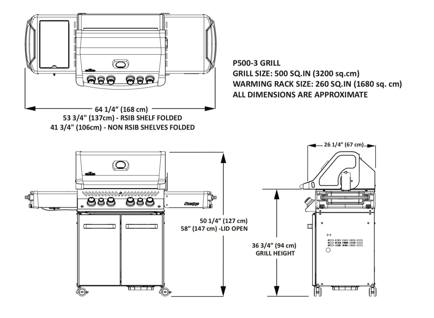 Napoleon Grills Prestige 500 Gas Grill On Cart, Stainless Steel 12 Napoleon Grills Prestige 500 Gas Grill On Cart, Stainless Steel - Image 12